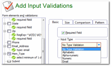 Many validation types